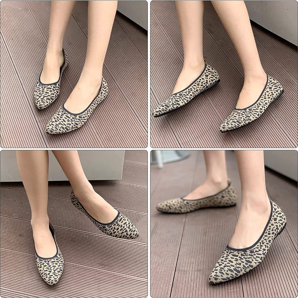 Animal Print Pointed Toe Knit Texture Ballet Flats  NEW!! 🐆 Size 8 - Picture 8 of 12